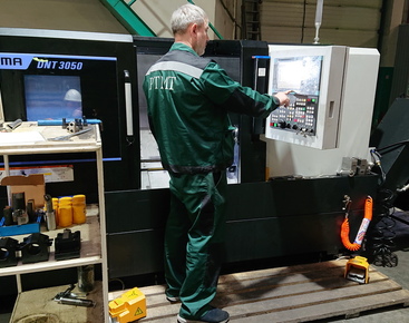 A new lathe in operation